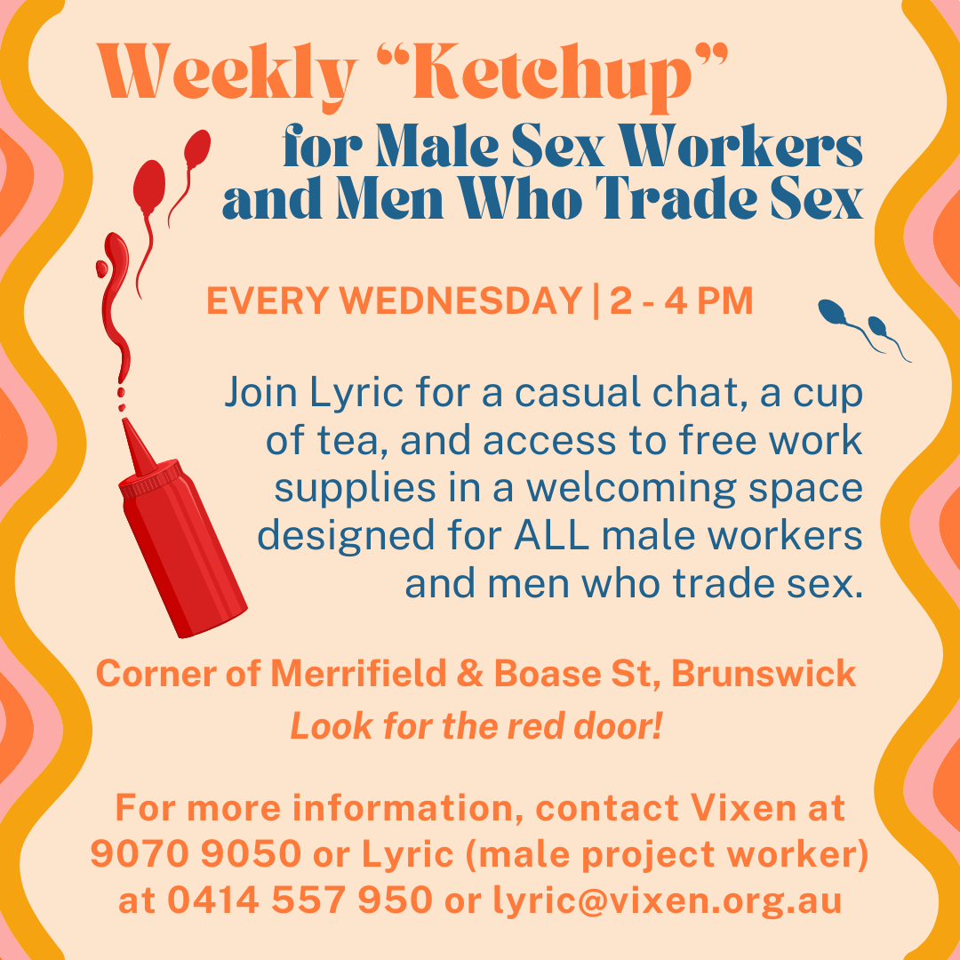 Weekly "Ketchup" for male sex workers & men who trade sex!