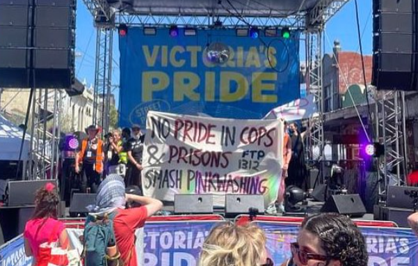 Vixen stands in solidarity with queer activists who protested state and corporate pinkwashing at the 2024 Midsumma Festival.